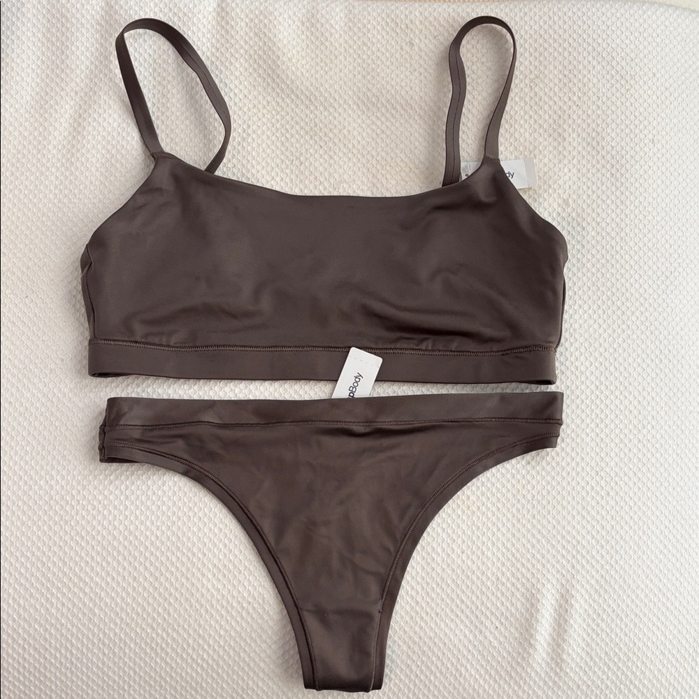 Gap Body brown bra &thong set